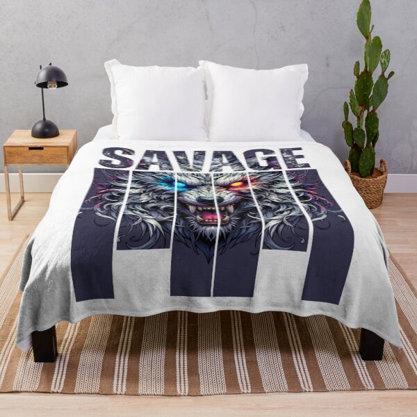 Item preview, Savage Wolf Split Art – Fierce Dual-Eye Beast Design designed and sold by Karim-Karem.