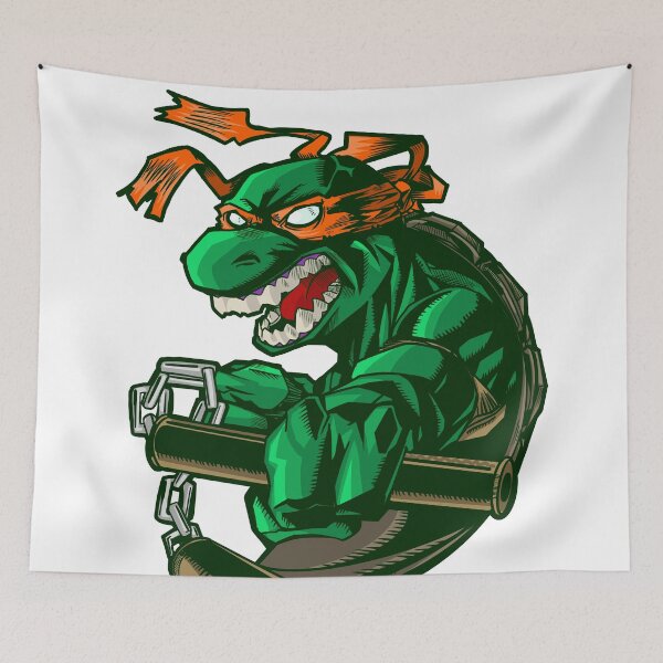 Item preview, Ninja Turtle with Nunchaku Fighting Pose Color Version designed and sold by fifou96.
