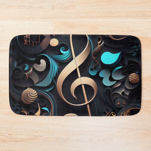 Item preview, Melodic Currents: Gold and Teal Music Abstract designed and sold by ShadowAndSlate.