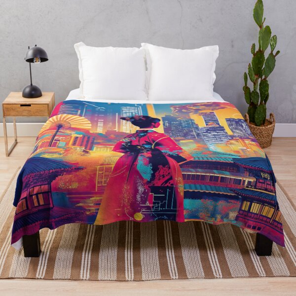 Item preview, Chinese kimono girl Japan graphics travel poster designed and sold by TheArtistOf2022.