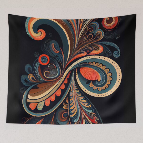 Item preview, Modern Paisley Swirl: Vibrant Abstract Pattern designed and sold by ShadowAndSlate.