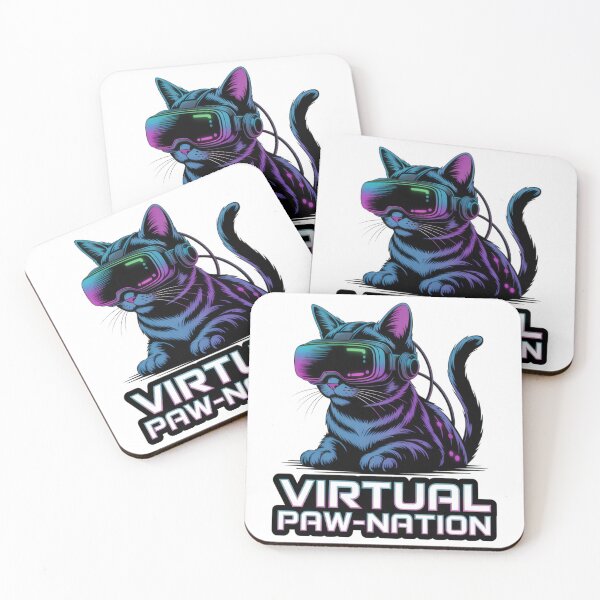 Item preview, Virtual Paw-Nation – Cyber Cat in VR Headset Design designed and sold by EpicMediaShop.