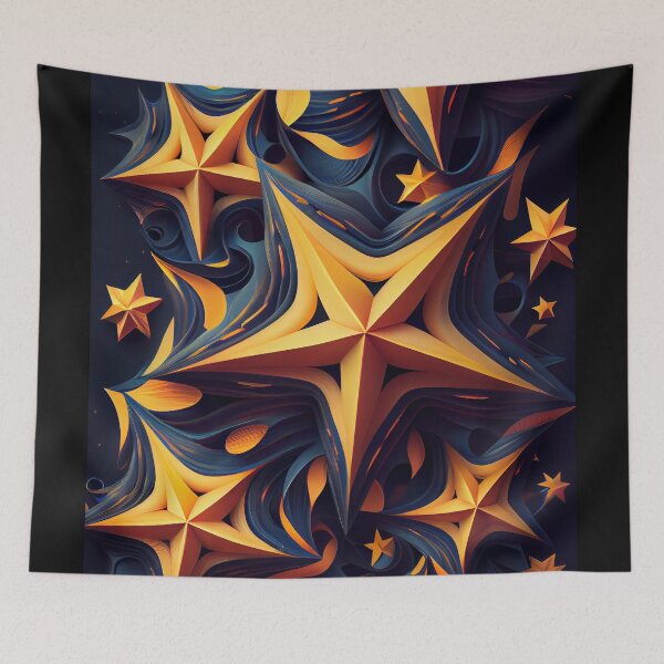 Item preview, Cosmic Glow: Abstract Golden Starfall designed and sold by ShadowAndSlate.