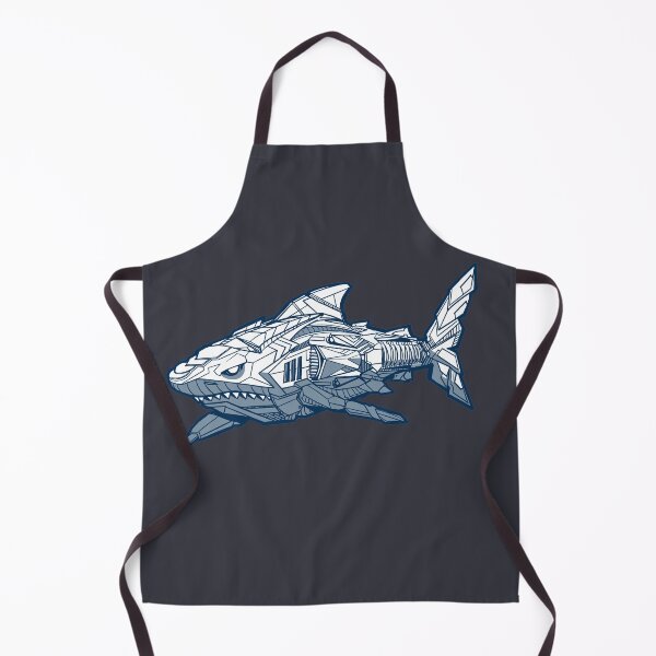 Item preview, A giant great white shark in a mecha, black and white version designed and sold by fifou96.