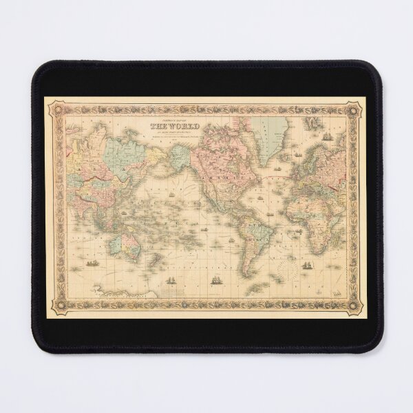 Item preview, Antique World Map – 1850s Explorer Edition designed and sold by Angry Swan Designs.