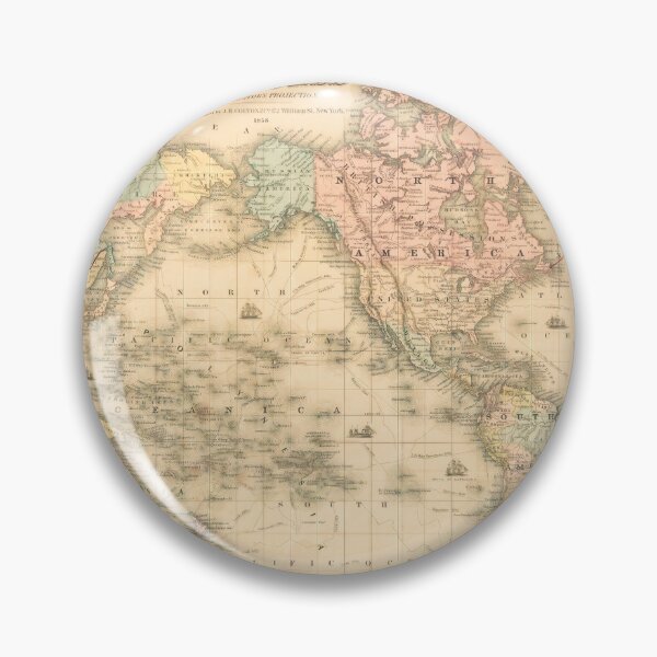 Item preview, Antique World Map – 1850s Explorer Edition designed and sold by Angry Swan Designs.