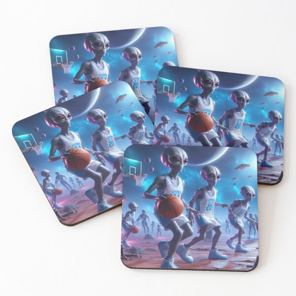 Item preview, aliens playing basketball in space designed and sold by Dogandesighn.