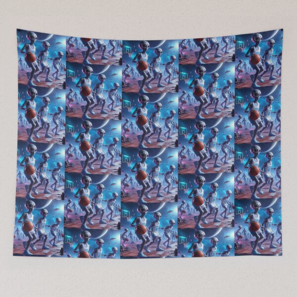 Item preview, aliens playing basketball in space designed and sold by Dogandesighn.