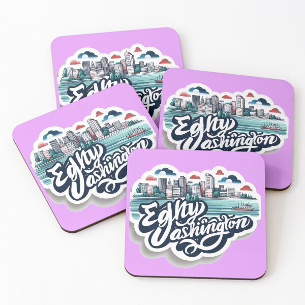 Item preview,  Eighty Four Washington Minimalist Watercolor Cityscape Sticker,  designed and sold by PaintMeWorld.