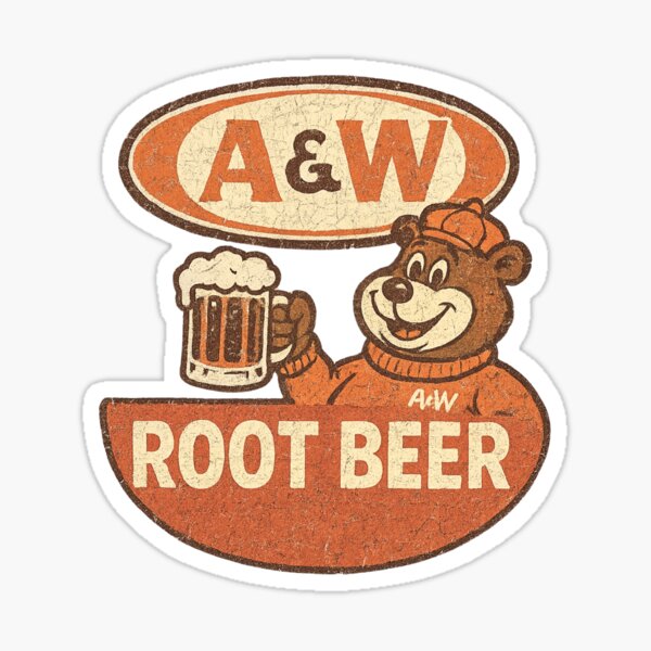 Item preview, Retro A&W Root Beer Bear – Vintage Distressed Soda Mascot Graphic designed and sold by CreateContent.