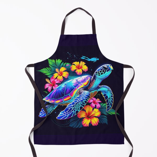Item preview, Neon Turtle under the ocean - Marine life art designed and sold by TheArtistOf2022.