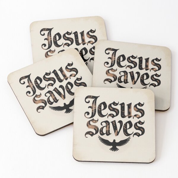Item preview,  JESUS SAVES : A BLACK TEXT DESIGN OF JESUS SAVES WITH A DOVE BELOW IT . designed and sold by Obinne.