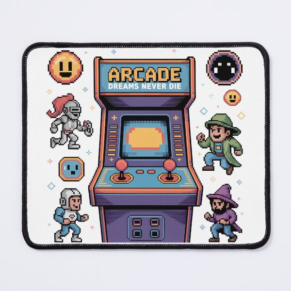 Item preview, Arcade Dreams Never Die Pixel Cabinet Art designed and sold by Printiko.