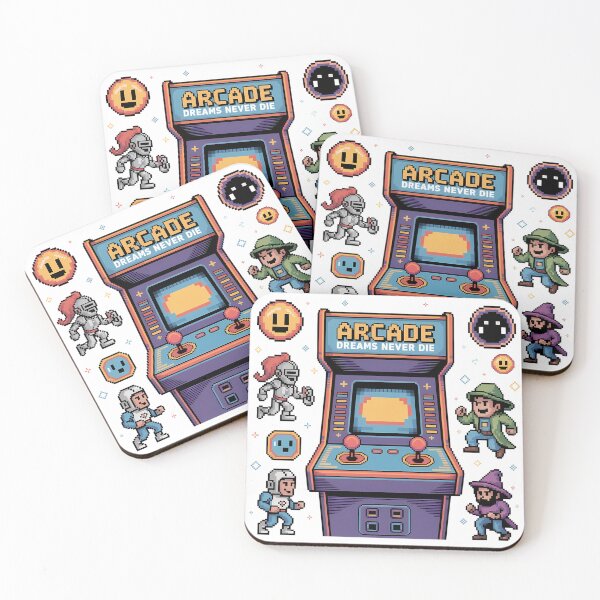 Item preview, Arcade Dreams Never Die Pixel Cabinet Art designed and sold by Printiko.