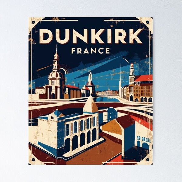 Item preview, Dunkirk France 1950s Vintage Travel Tourism designed and sold by TravelersGems.