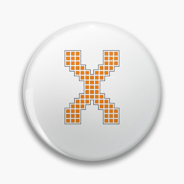 Item preview, Uppercase X - Orange Pixel Block Character designed and sold by PixelGlyphs.
