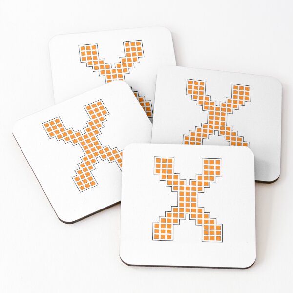 Item preview, Uppercase X - Orange Pixel Block Character designed and sold by PixelGlyphs.