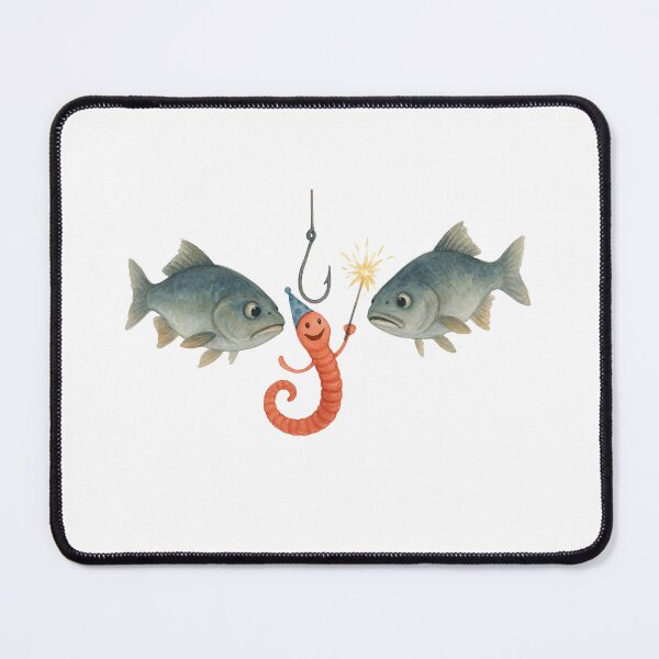 Item preview, Party worm on the hook – funny fishing motif with fish designed and sold by OpheliaHektor.
