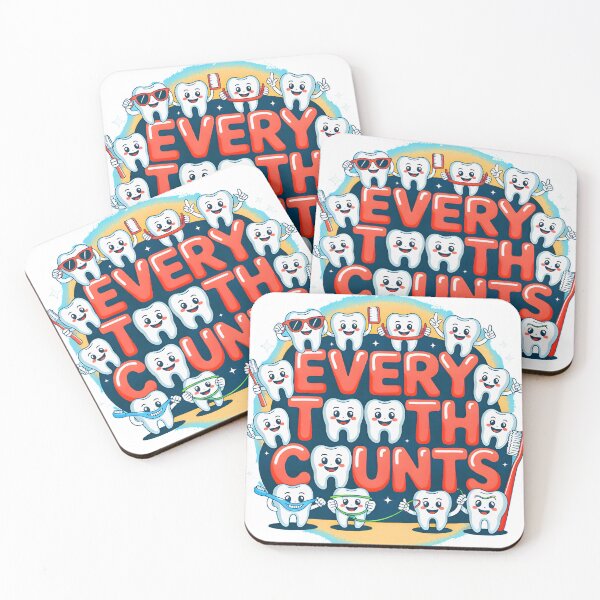 Item preview, Every Tooth Counts – Cute Dental Hygiene Cartoon Design designed and sold by ebada-art.