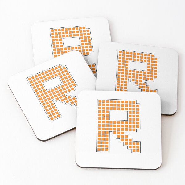 Item preview, Uppercase R - Orange Pixel Block Character designed and sold by PixelGlyphs.