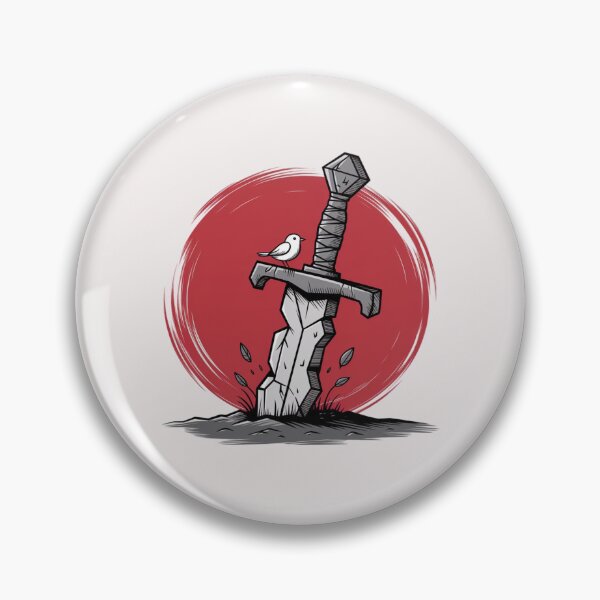 Item preview, a bird and an aged stone sword thrust into the earth designed and sold by 123ks.