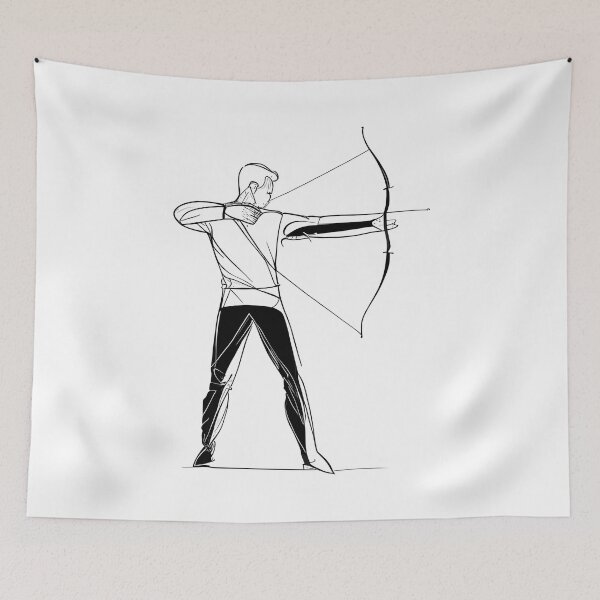 Item preview, Focused Precision: Archer Line Art designed and sold by ShadowAndSlate.