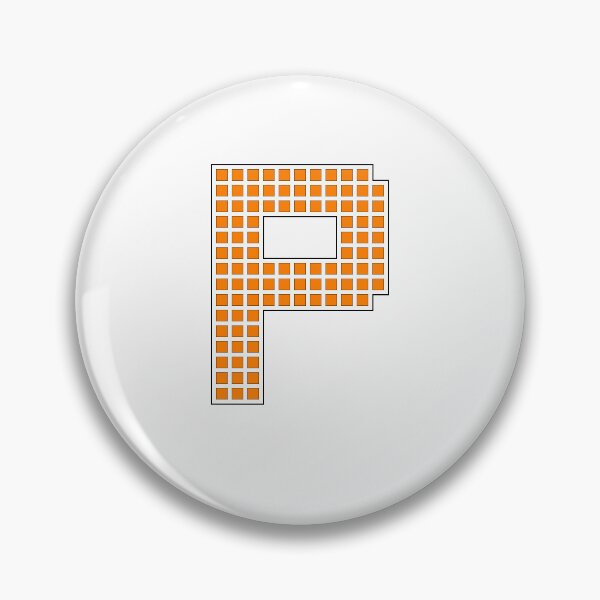 Item preview, Uppercase P - Orange Pixel Block Character designed and sold by PixelGlyphs.