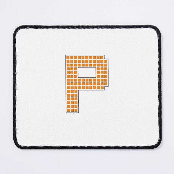 Item preview, Uppercase P - Orange Pixel Block Character designed and sold by PixelGlyphs.