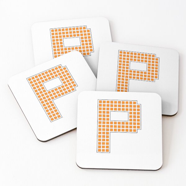 Item preview, Uppercase P - Orange Pixel Block Character designed and sold by PixelGlyphs.
