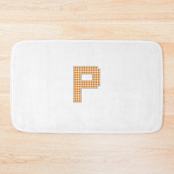 Item preview, Uppercase P - Orange Pixel Block Character designed and sold by PixelGlyphs.
