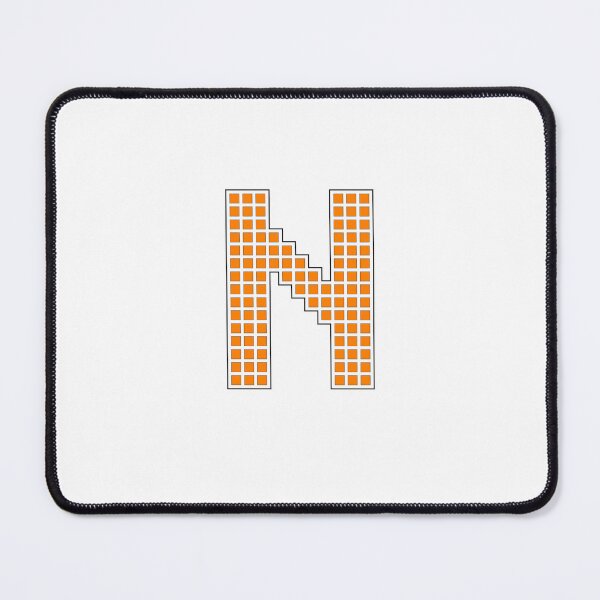 Item preview, Uppercase N - Orange Pixel Block Character designed and sold by PixelGlyphs.