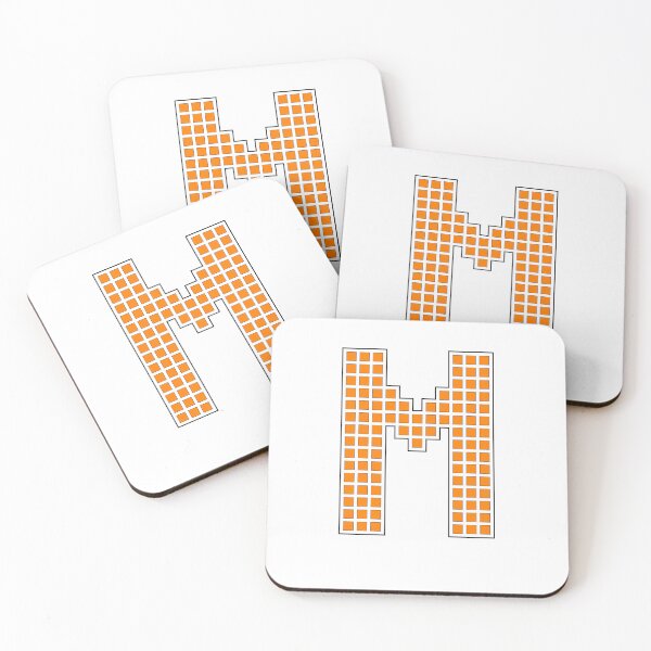 Item preview, Uppercase M - Orange Pixel Block Character designed and sold by PixelGlyphs.