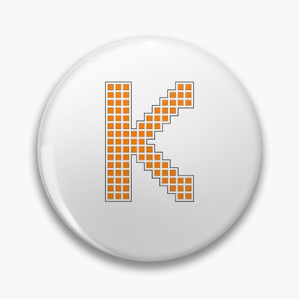Item preview, Uppercase K - Orange Pixel Block Character designed and sold by PixelGlyphs.