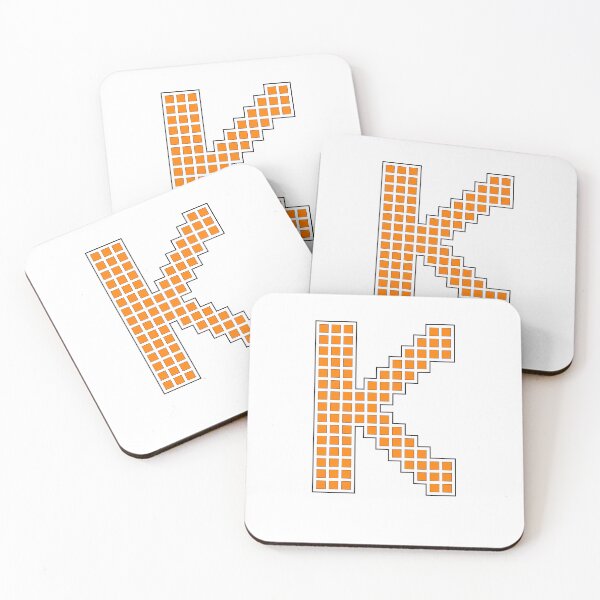 Item preview, Uppercase K - Orange Pixel Block Character designed and sold by PixelGlyphs.