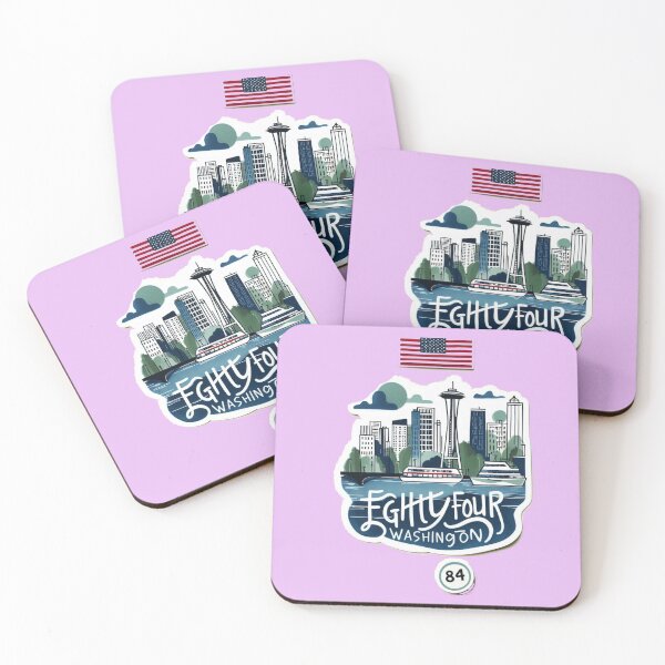 Item preview, Eighty Four Washington Minimalist Watercolor Cityscape Sticker,  designed and sold by PaintMeWorld.