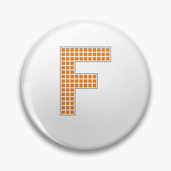 Item preview, Uppercase F - Orange Pixel Block Character designed and sold by PixelGlyphs.