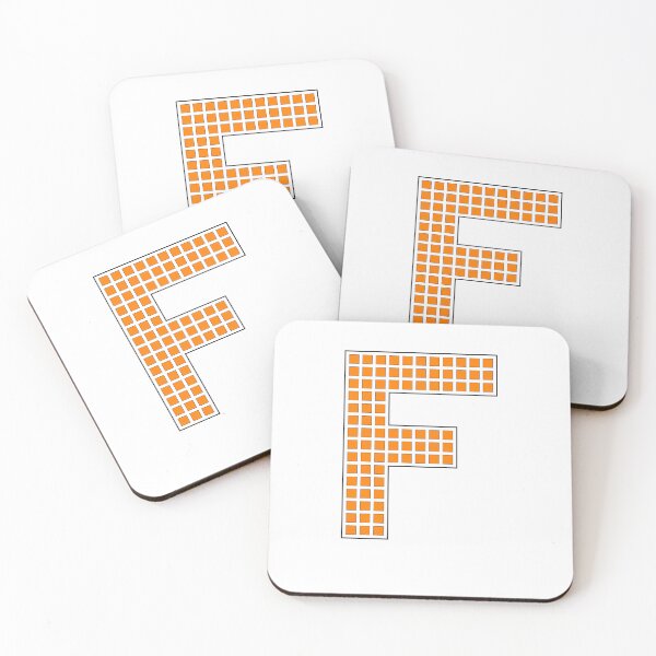 Item preview, Uppercase F - Orange Pixel Block Character designed and sold by PixelGlyphs.