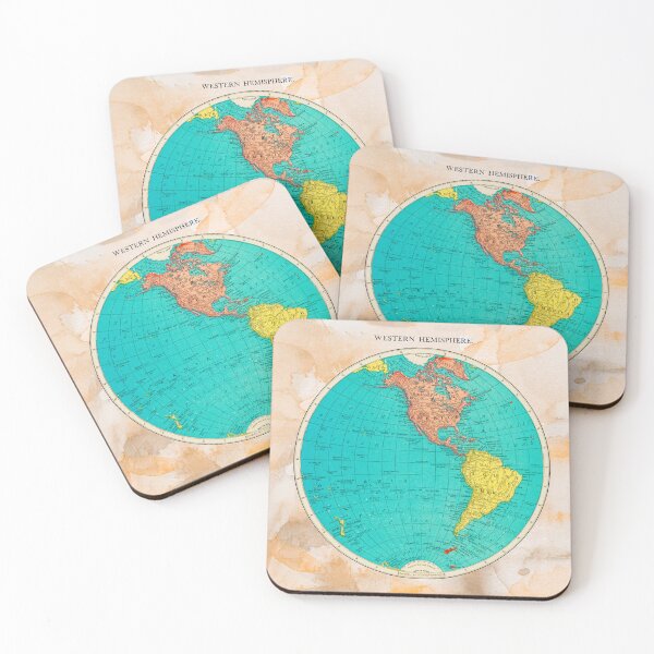 Item preview, Vintage Map of the Western Hemisphere designed and sold by Angry Swan Designs.