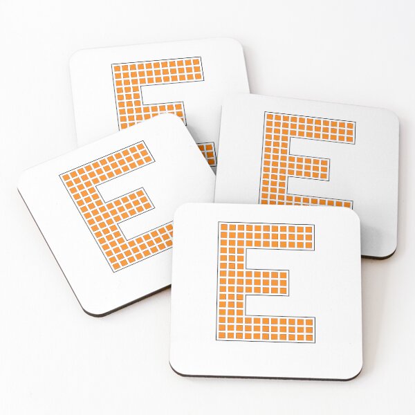 Item preview, Uppercase E - Orange Pixel Block Character designed and sold by PixelGlyphs.
