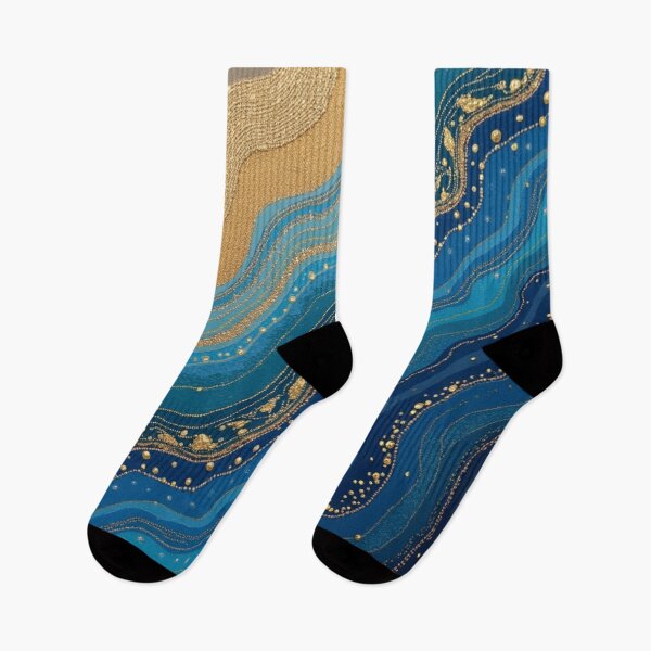 Item preview, Aboriginal Inspired Dot Art - Golden Blue Dreamy designed and sold by GrinGalore.