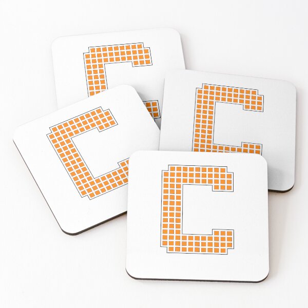 Item preview, Uppercase C - Orange Pixel Block Character designed and sold by PixelGlyphs.
