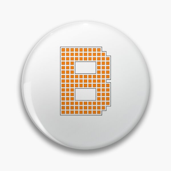 Item preview, Uppercase B - Orange Pixel Block Character designed and sold by PixelGlyphs.