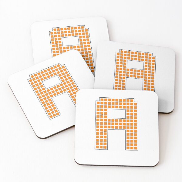 Item preview, Uppercase A - Orange Pixel Block Character designed and sold by PixelGlyphs.