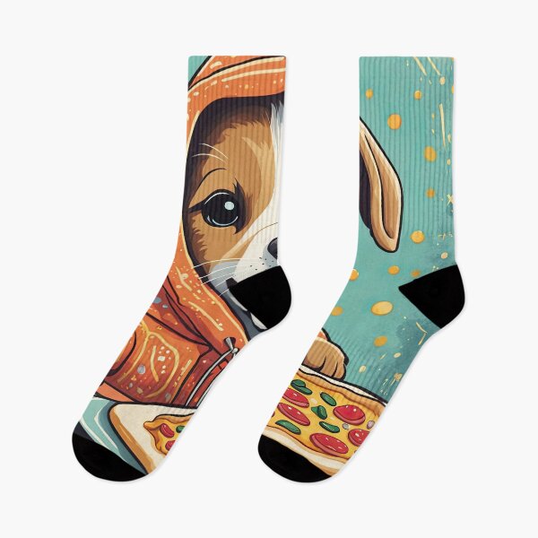 Item preview, Folk Art Puppy eating Pizza designed and sold by Colin Bentham.