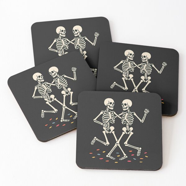 Item preview, Dancing Skeleton Lovers – Romantic Skeleton Couple with Scattered Petals designed and sold by ColorSplash123.