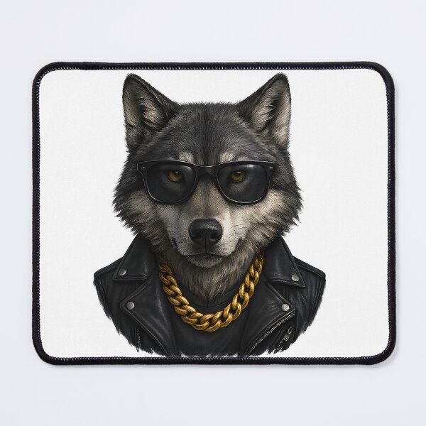 Item preview, Urban Wolf with Sunglasses and Gold Chain designed and sold by WolfPixelRo.