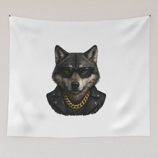 Item preview, Urban Wolf with Sunglasses and Gold Chain designed and sold by WolfPixelRo.