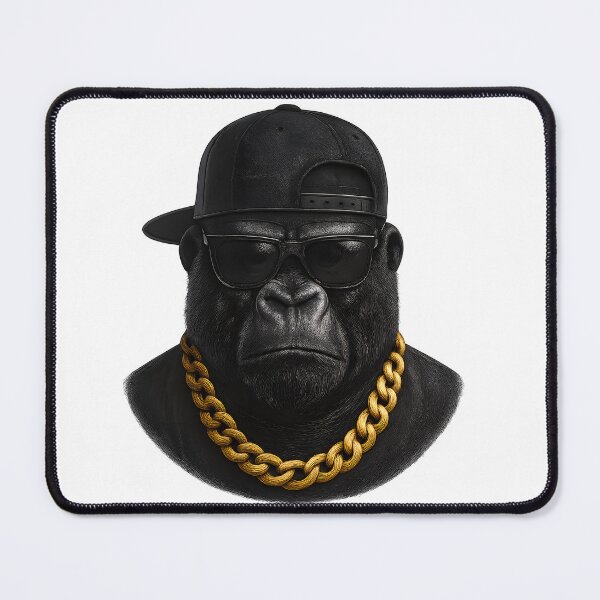 Item preview, Gangsta Gorilla with Snapback and Gold Chain designed and sold by WolfPixelRo.