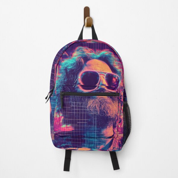 Item preview, Neon Synthwave Portrait – 80s Retro Aesthetic Bearded Man Desig designed and sold by PixelMuse2024.
