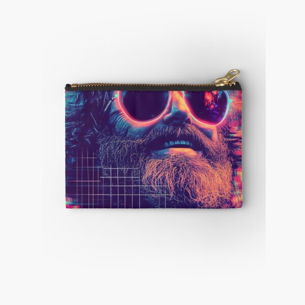 Item preview, Neon Synthwave Portrait – 80s Retro Aesthetic Bearded Man Desig designed and sold by PixelMuse2024.